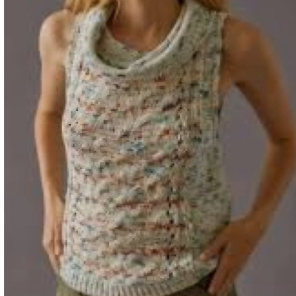 Pilcro Anthropologie Sleeveless Cowl Neck Knit Sweater Vest XL